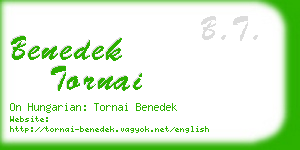 benedek tornai business card